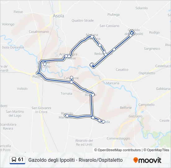 61 Bus Line Map