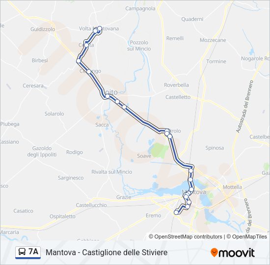 Percorso linea bus 7A