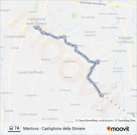 Percorso linea bus 7A