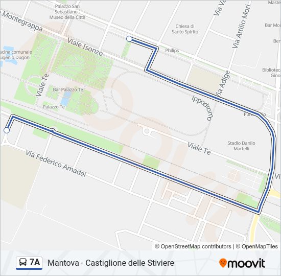 Percorso linea bus 7A