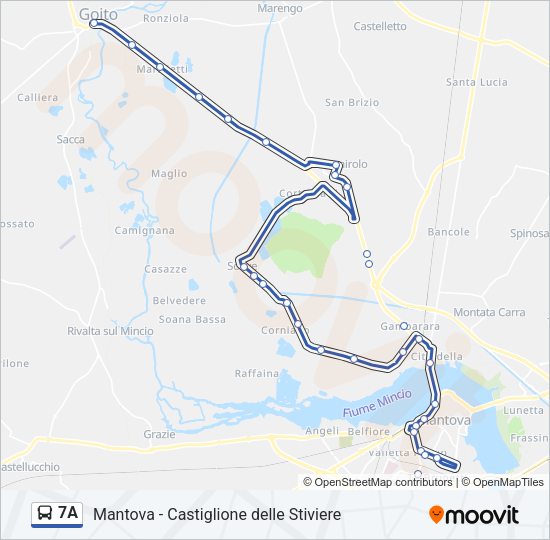Percorso linea bus 7A