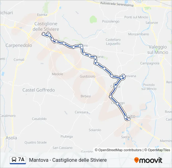 Percorso linea bus 7A
