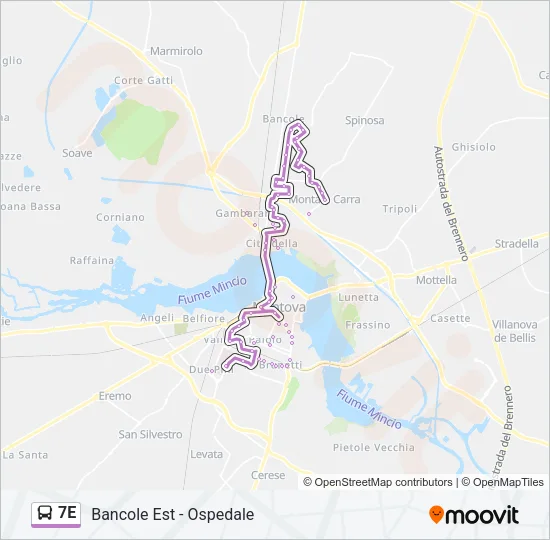 7E Bus Line Map