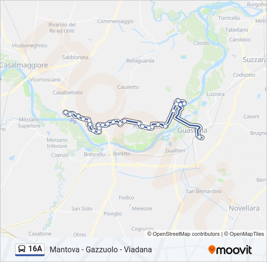 Percorso linea bus 16A