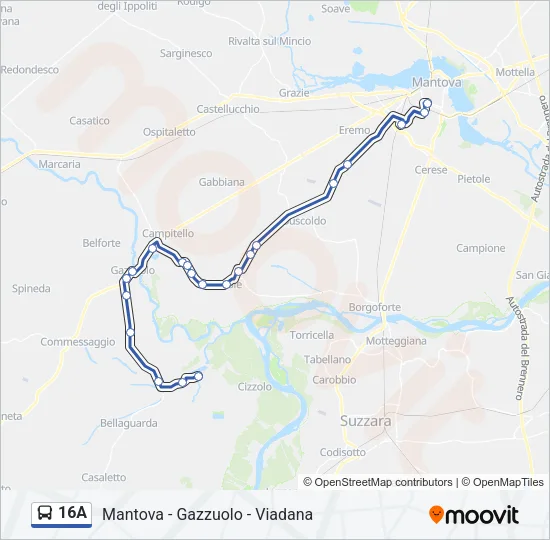 16A Bus Line Map