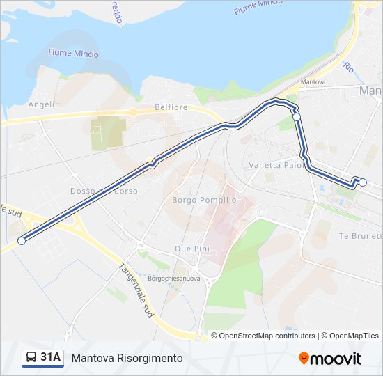 Percorso linea bus 31A