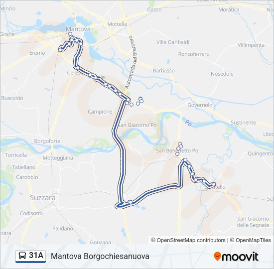 Percorso linea bus 31A