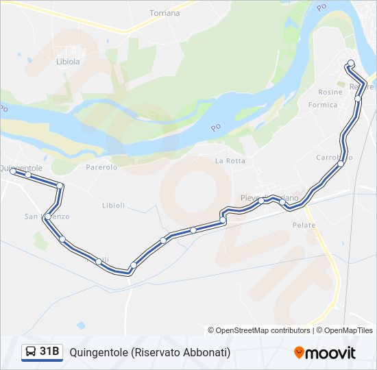 Percorso linea bus 31B
