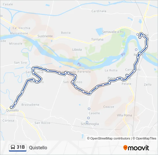 Percorso linea bus 31B