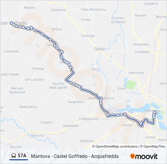 57A bus Line Map