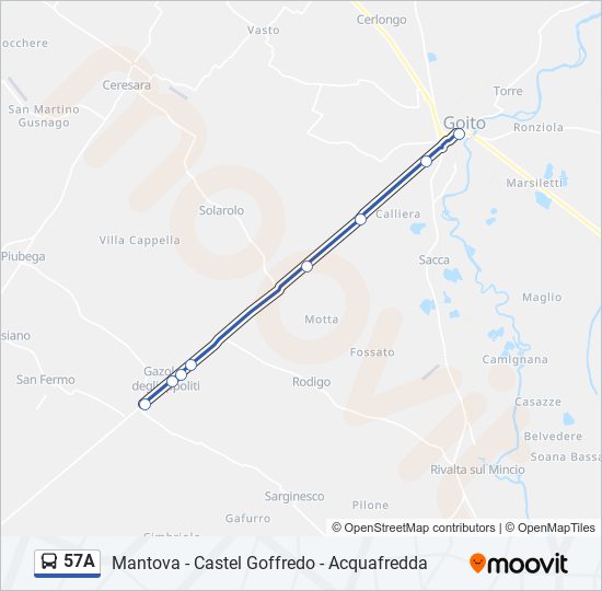 57A bus Line Map