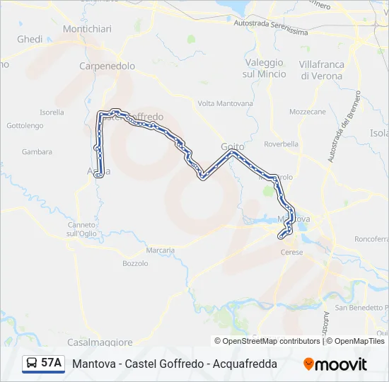57A Bus Line Map