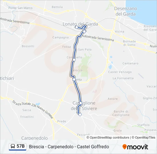 57B Bus Line Map