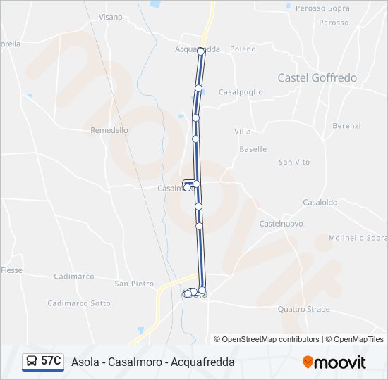 57C bus Line Map