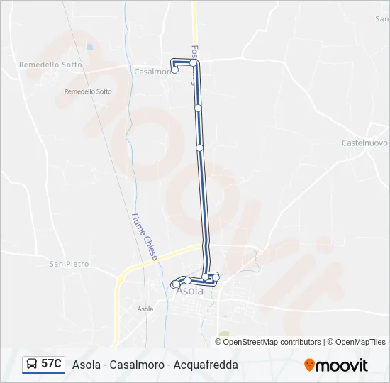 57C Bus Line Map