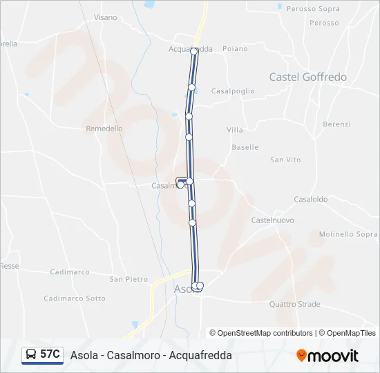 57C Bus Line Map