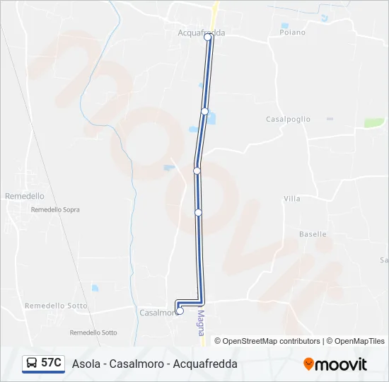 57C Bus Line Map