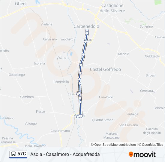 57C bus Line Map