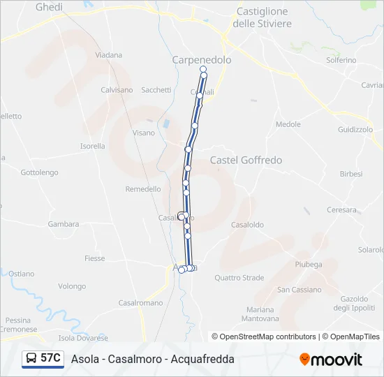 57C Bus Line Map