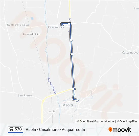 57C Bus Line Map