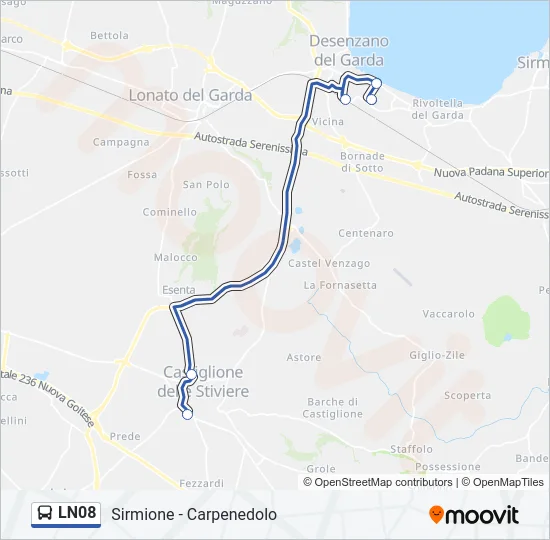 LN08 Bus Line Map
