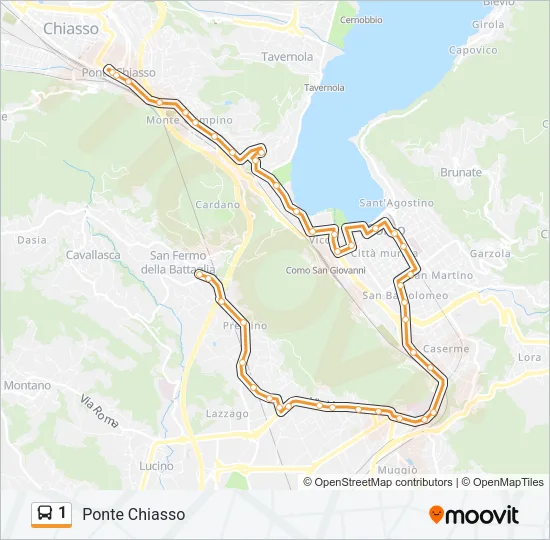1 Bus Line Map
