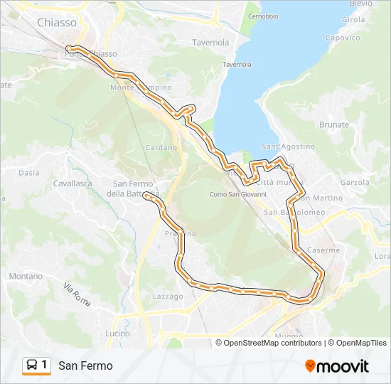 1 Bus Line Map