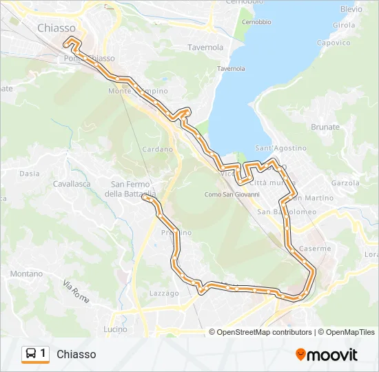 1 Bus Line Map