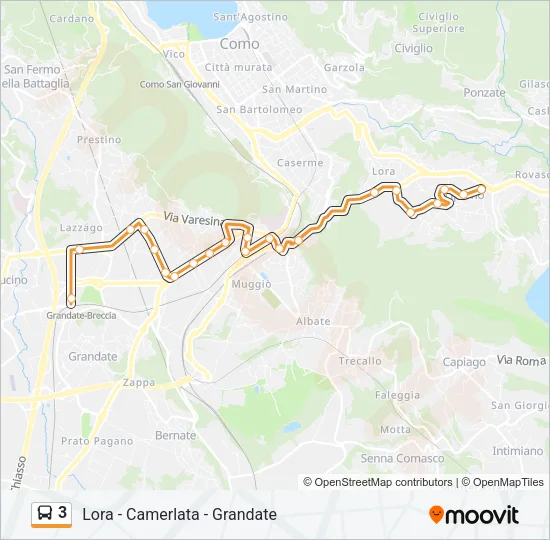 3 Bus Line Map