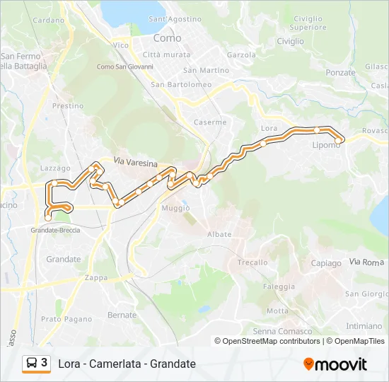 3 Bus Line Map