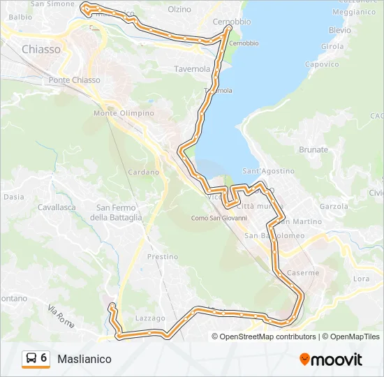 6 Bus Line Map