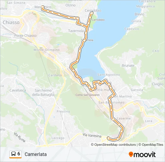 6 Bus Line Map