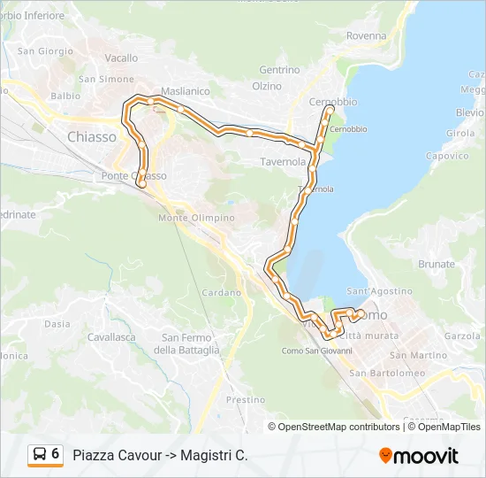 6 Bus Line Map