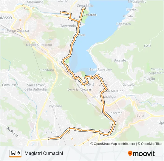 6 Bus Line Map