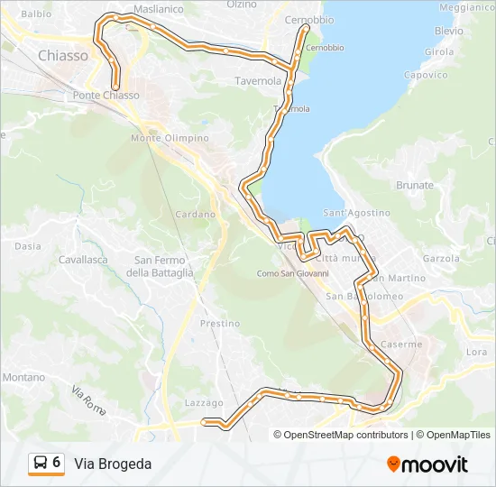 6 Bus Line Map