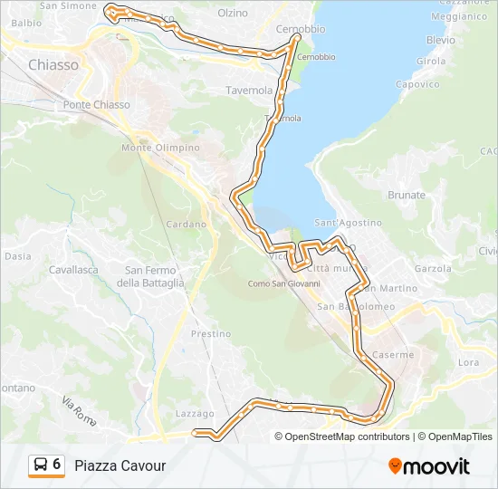 6 Bus Line Map