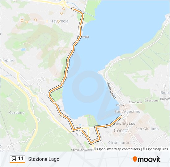 Percorso linea bus 11