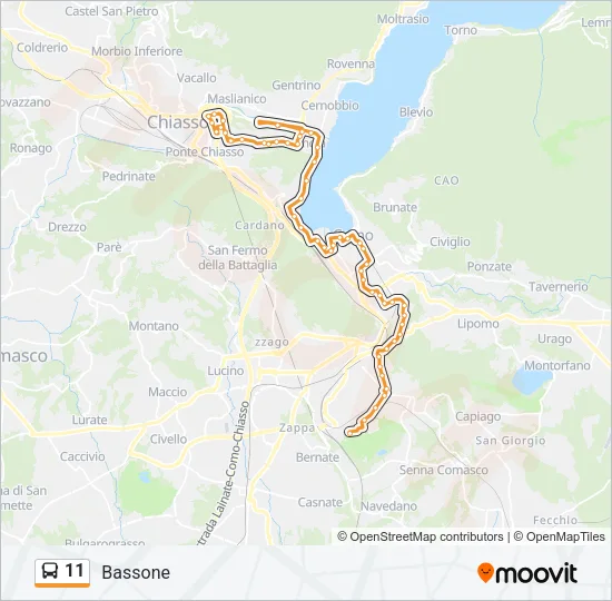 11 Bus Line Map
