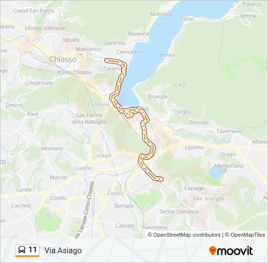 11 Bus Line Map
