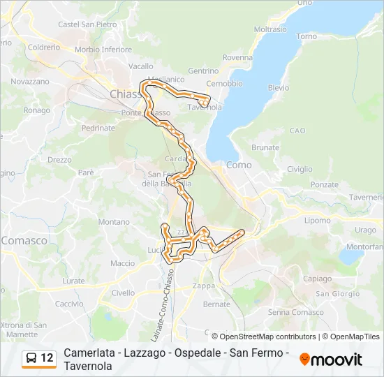 12 Bus Line Map