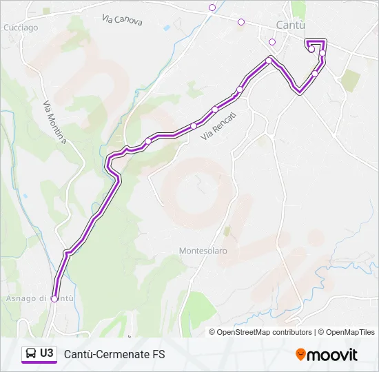 U3 Bus Line Map