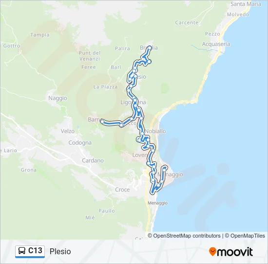 C13 Bus Line Map