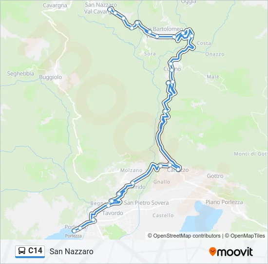 C14 Bus Line Map