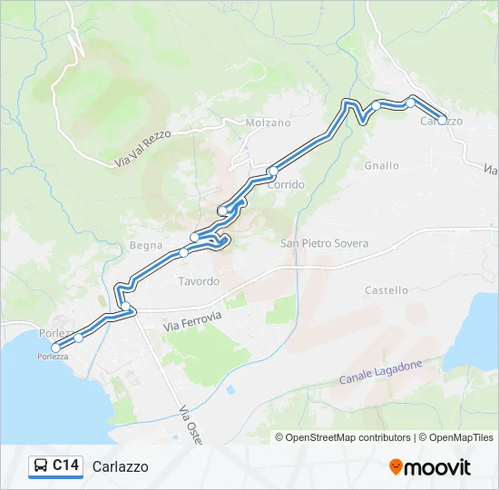 C14 Bus Line Map