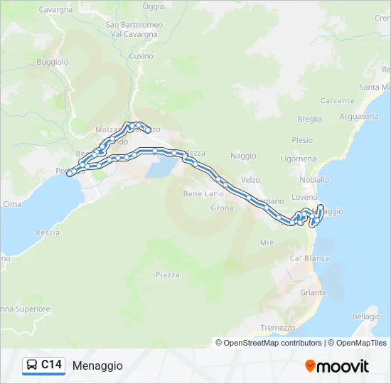 C14 Bus Line Map