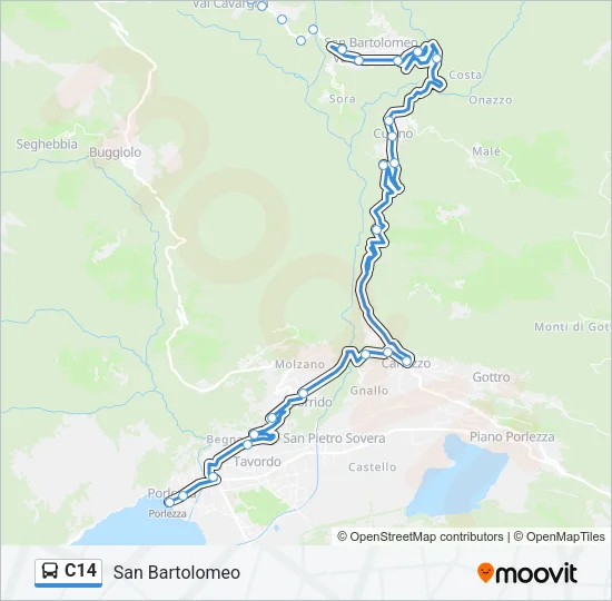 C14 Bus Line Map