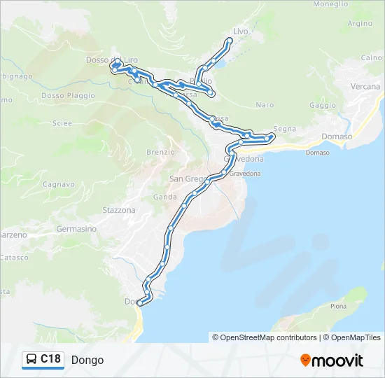 C18 Bus Line Map
