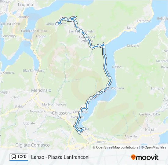 C20 Bus Line Map