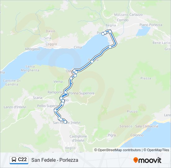 C22 bus Line Map