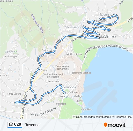 Percorso linea bus C28